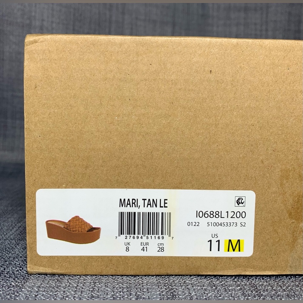 Vince Mari Slip On Platform Wedge Sandals Tan Leather Size 11 - Picture 8 of 8